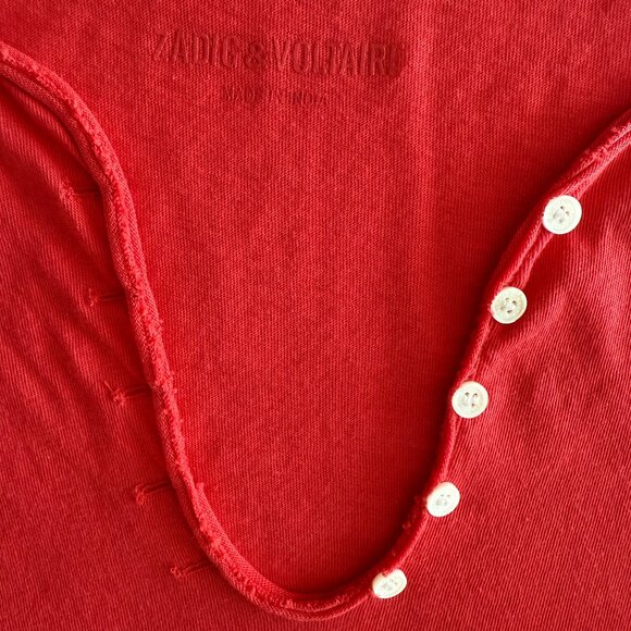 Zadig & Voltaire Orange Glitter "Sunshine" T-Shirt – Size XS – Fun & Edgy - Picture 3 of 4